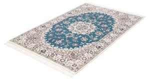 Tappeto Nain 6la Medaglione Floreale Blu Petrolio Avorio 110x164 Cm