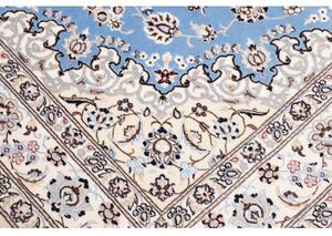 Tappeto Nain 6la Medaglione Floreale Azzurro Avorio 160x203 Cm