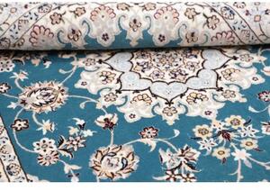 Tappeto Nain 6la Medaglione Floreale Blu Petrolio Avorio 110x164 Cm
