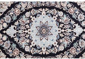 Tappeto Nain 6la Medaglione Floreale Blu Scuro Avorio Corsia 50x206 Cm