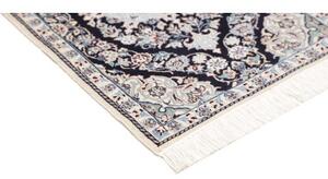 Tappeto Nain 6la Medaglione Floreale Blu Scuro Avorio Corsia 50x206 Cm