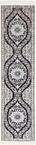 Tappeto Nain 6la Medaglione Floreale Blu Scuro Avorio Corsia 50x206 Cm