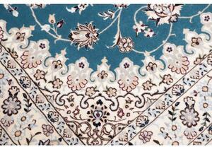 Tappeto Nain 6la Medaglione Floreale Blu Petrolio Avorio 110x164 Cm