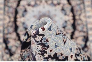 Tappeto Nain 6la Medaglione Floreale Blu Scuro Avorio Corsia 50x206 Cm