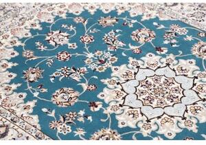 Tappeto Nain 6la Medaglione Floreale Blu Petrolio Avorio 110x164 Cm