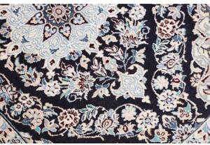 Tappeto Nain 6la Medaglione Floreale Blu Scuro Avorio Corsia 50x206 Cm