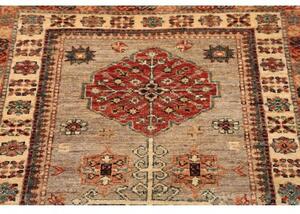 Tappeto Kazak Fine Stilizzato Beige Rosso Corsia 78x302 Cm