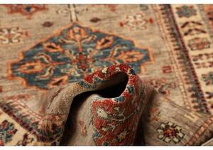 Tappeto Kazak Fine Stilizzato Beige Rosso Corsia 78x302 Cm