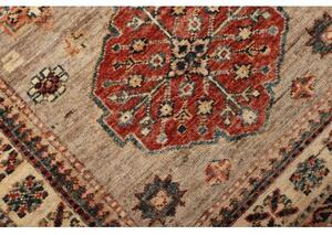 Tappeto Kazak Fine Stilizzato Beige Rosso Corsia 78x302 Cm