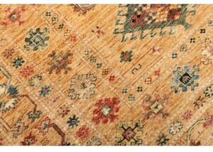 Tappeto Kazak Fine Geometrico Giallo Senape Blu 147x214 Cm