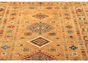 Tappeto Kazak Fine Geometrico Giallo Senape Blu 147x214 Cm
