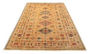 Tappeto Kazak Fine Geometrico Giallo Senape Blu 147x214 Cm