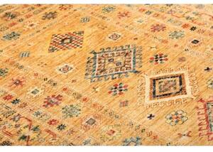 Tappeto Kazak Fine Geometrico Giallo Senape Blu 147x214 Cm