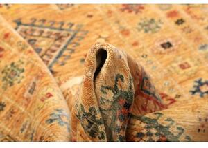 Tappeto Kazak Fine Geometrico Giallo Senape Blu 147x214 Cm