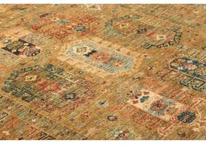 Tappeto Floralia Geometrico Marrone Ocra Blu 169x240 Cm