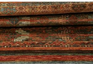 Tappeto Samarkand Geometrico Ruggine Blu Petrolio Corsia 80x250 Cm