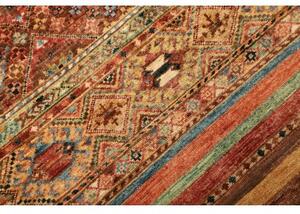 Tappeto Samarkand Geometrico Rosso Mattone Ocra Corsia 81x299 Cm