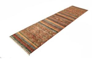 Tappeto Samarkand Geometrico Ruggine Blu Corsia 79x293 Cm