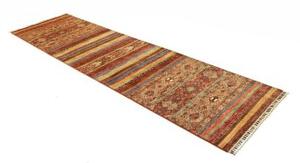 Tappeto Samarkand Geometrico Rosso Mattone Ocra Corsia 81x299 Cm