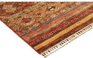 Tappeto Samarkand Geometrico Rosso Mattone Ocra Corsia 81x299 Cm