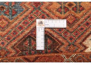Tappeto Samarkand Geometrico Ruggine Blu Petrolio Corsia 80x250 Cm
