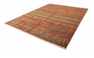 Tappeto Samarkand Geometrico Ruggine Azzurro 249x304 Cm