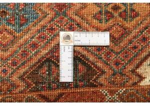Tappeto Samarkand Geometrico Ruggine Blu Petrolio Corsia 80x250 Cm