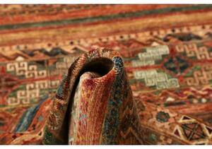 Tappeto Samarkand Geometrico Rosso Mattone Blu Petrolio Corsia 81x251 Cm