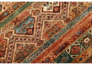 Tappeto Samarkand Geometrico Rosso Mattone Blu Petrolio Corsia 81x251 Cm