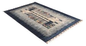 Tappeto Gabbeh Nova Astratto Blu Notte Grigio Chiaro 122x185 Cm
