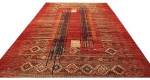 Tappeto Gabbeh Nova Astratto Rosso Mattone Blu Notte 266x360 Cm