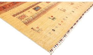 Tappeto Gabbeh Nova Figurativo Arancione Blu 254x347 Cm