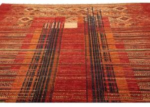 Tappeto Gabbeh Nova Astratto Rosso Mattone Blu Notte 266x360 Cm