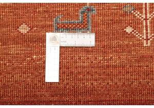 Tappeto Gabbeh Nova Figurativo Arancione Blu 254x347 Cm