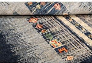 Tappeto Gabbeh Nova Astratto Blu Notte Grigio Chiaro 122x185 Cm