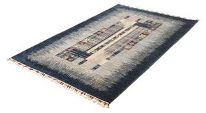 Tappeto Gabbeh Nova Astratto Blu Notte Grigio Chiaro 122x185 Cm