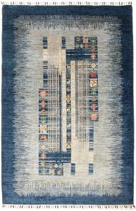 Tappeto Gabbeh Nova Astratto Blu Notte Grigio Chiaro 122x185 Cm