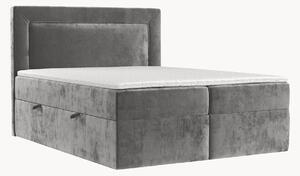 Letto boxspring in ciniglia fatto a mano con contenitore Imagine, H3