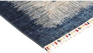 Tappeto Gabbeh Nova Astratto Blu Notte Grigio Chiaro 122x185 Cm