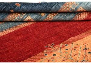 Tappeto Gabbeh Nova Figurativo Arancione Blu 254x347 Cm
