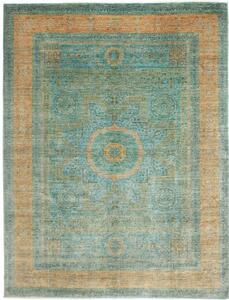 Tappeto Kairo Stilizzato Verde Petrolio Arancione 272x356 Cm