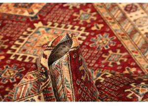 Tappeto Kazak Fine Geometrico Rosso Scuro Avorio 91x155 Cm