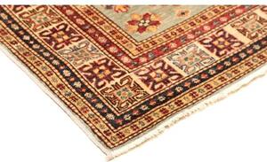 Tappeto Kazak Fine Stilizzato Verde Salvia Rosso Mattone 100x155 Cm