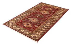 Tappeto Kazak Fine Geometrico Rosso Scuro Avorio 91x155 Cm