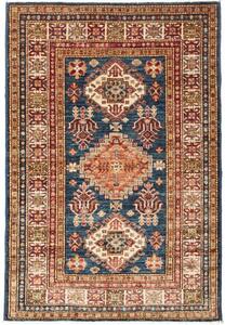 Tappeto Kazak Fine Stilizzato Blu Beige 100x147 Cm