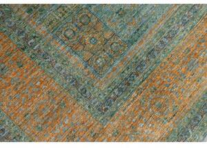 Tappeto Kairo Stilizzato Verde Petrolio Arancione 272x356 Cm