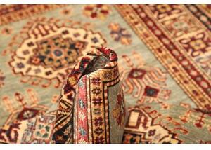 Tappeto Kazak Fine Stilizzato Verde Salvia Rosso Mattone 100x155 Cm