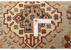 Tappeto Kazak Fine Stilizzato Verde Salvia Rosso Mattone 100x155 Cm