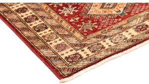 Tappeto Kazak Fine Geometrico Rosso Scuro Avorio 91x155 Cm