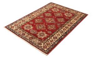 Tappeto Kazak Fine Geometrico Rosso Avorio 100x140 Cm